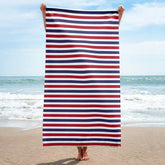 The Perfect Striped Series - Old Days Beach Bath Towel - White Blue Red Strip, Towel, $ 42.95, A Moment Of Now™
